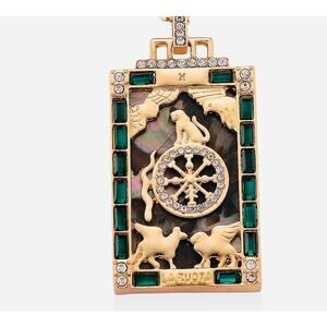 Multi Color Shell Pearl, Green and White Austrian Crystal Necklace